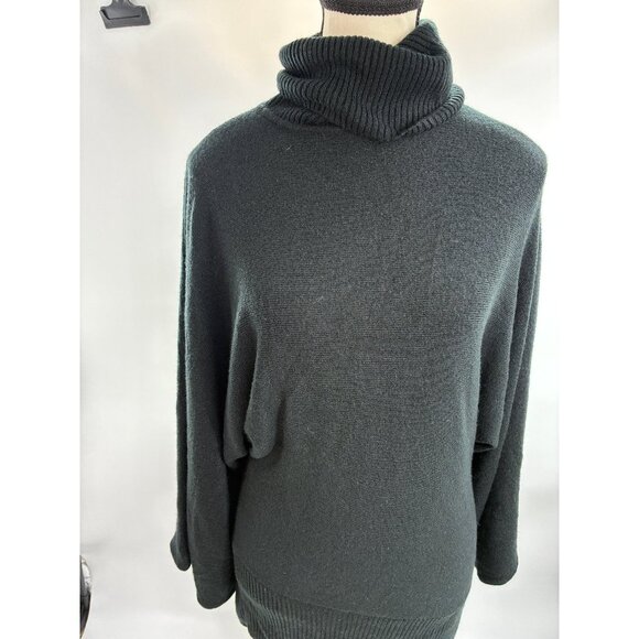 BCBGMAXAZRIA Women's Black Medium Acrylic Turtleneck Sweater - Picture 2 of 6